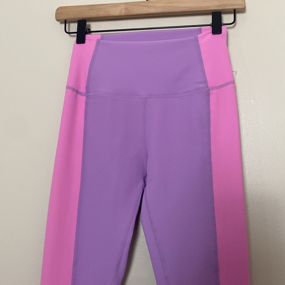 WILO The Label Ribbed Color block Pink and Purple High Rise Leggings Size XS - Picture 2 of 11